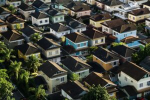 roofs of houses in neighborhood